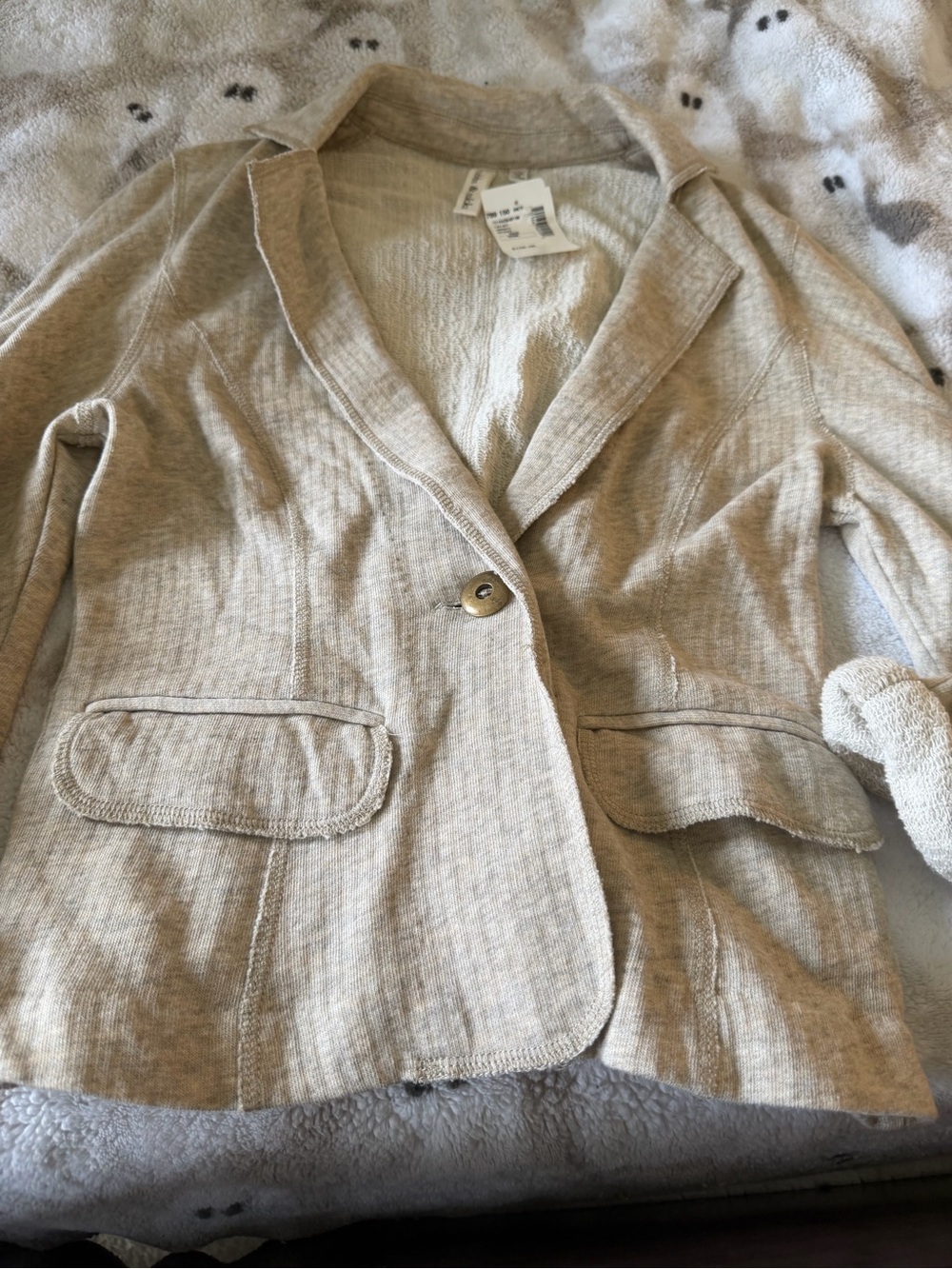 Robbi & Nikki by Robert Rodriguez Beige Knit Blazer